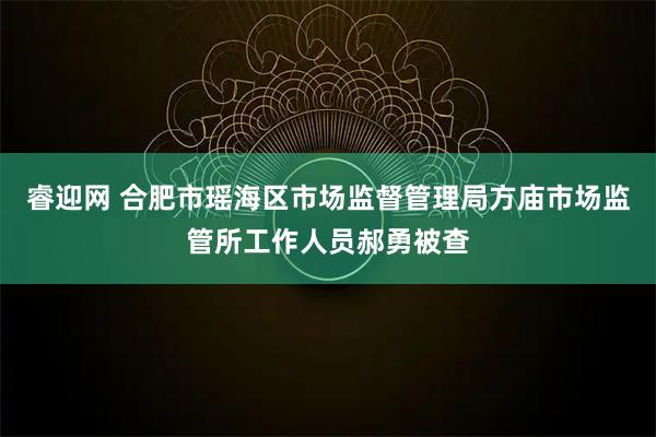 睿迎网 合肥市瑶海区市场监督管理局方庙市场监管所工作人员郝勇被查